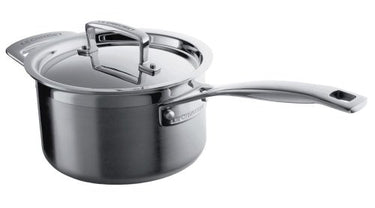 Le Creuset Stielkasserolle mit Deckel aus 3-ply Edelstahl, Ø 16 cm, Für alle Herdarten inkl. Induktion geeignet, Silber, 96200916001000 im Sale